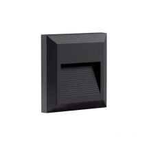 Led receso de luz 2W Luces Negro Square Sleeve - Blanco caliente 3000K
