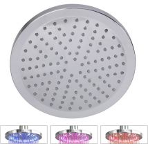 LED Regenbrause Regenduschkopf Duschkopf Farbwechsel Rund Chrom Sanlingo