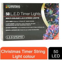 Christmas 50 led b/o Timer String Light colour