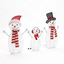 Led-schneemann-familie (3er-set) – Leuchtende Weihnachtsdeko Für Innen Und Außen