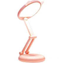 Jusch - LED-Schreibtischlampe, Augenschutz, 3 Beleuchtungsmodi, Touch-Steuerung, usb, wiederaufladbarer Akku, faltbar, Pink