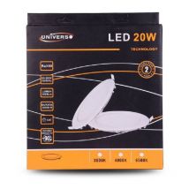 Trade Shop Traesio - Trade Shop - Pannello Led Slim 20w Incasso Rotondo Luce Bianco Caldo Freddo Naturale P225at -