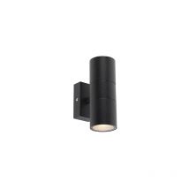 Duo - led Dimmable Applique murale variateur inclus - 2 lumière - l 6 cm - Noir - Moderne - éclairage extérieur - Salle de bains - Qazqa
