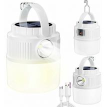Led Solar Camping Light, usb Rechargeable, Four Modes, Portable Waterproof Design, New Multifunctional Outdoor Dual led Lamp for Hiking and Emergency