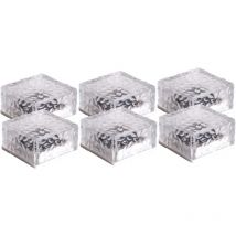 LED Solar Lights for Glass Paver, Pathway Lights, Solar Lights for Garden, Balcony and Patio, Outdoor Decoration (6 Pack/Warm White)