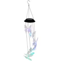 LED Solar Windspiel "Schmetterling" – Höhe 60 cm – Durchmesser 13 cm – 6 farbige LEDs