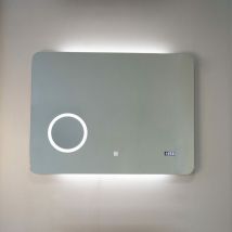 Led Spiegel 80X60 Touch Mit Digitaler Uhr Und Vergrösserungslinse