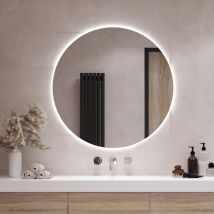 LED Spiegel - Runder Badezimmerspiegel ohne Rahmen mit LED-Beleuchtung – Wandspiegel - Kaltweiß (6500K)