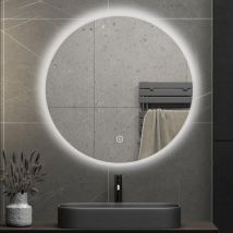 Boromal - led Spiegel Wandspiegel 80cm für Schlafzimmer Wohnzimmer Flur Badezimmer Spiegel Wand mit Beleuchtung Rund Wandspiegel Schminkspiegel
