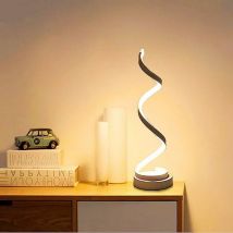 Moderne Tischlampe Spiral Led Nachttischlampen 12w Warmes Licht Für Schlafzimmer Oder Wohnzimmer (weiß)