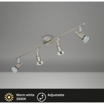 Brilo - led Deckenleuchte Spotleuchte dreh-& schwenkbar 4xGU10 12W Matt-Nickel ner