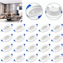 Yardin - led Spot 20pcs Set 5W Einbaustrahler 230V Deckenleuchte Spots Deckenspots Einbauspots für Wohnzimmer Bad Schlafzimmer Küche Flur (Kaltweiß)