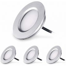 Led Spot Encastrable Extra Plat 3W 12V led Encastré Lampe Plafonnier Rond Dimmable 240 Lumen Blanc Chaud IP44 pour Salle de bain Salon Cabine, Bateau