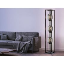 Led Stehlampe 3flammig mit Rauchglas Glaskugeln - Höhe 130cm