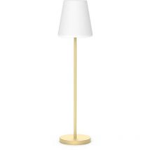 Licht-erlebnisse - led Stehlampe außen Solar Lampe 177,2 cm Dimmer Farbwechsel rgbcct in Messing kabellose Außenleuchte Gartenleuchte Terrassenlampe