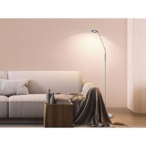 Led Stehlampe Leselampe dent Silber mit Dimmer - Höhe 150cm
