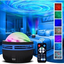 LED Sternenhimmel Projektor mit Fernbedienung und 7 Lichteffekten, Dimmbare RGB Projektionslampe, Nachtlicht für Schlafzimmer, Party (A)