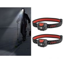 Led Stirnlampen set, 320 Lumen dimmbar zum Joggen & Camping, Batteriebetrieben