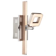 Schwenkbare Wandleuchte Wandlampe mit Schalter led Treppenbeleuchtung, Chrom nickel-matt, 1x led 6W 540Lm warmweiß, LxBxH 25x7x15,5 cm