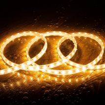 LED-Streifen 220V SMD2835 60LEDs/m Warmweiss IP65 Breite 12mm Schnitt alle 100cm 7 m