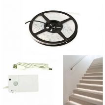 Led-Streifen Mit Infrarot-Bewegungsmelder Usb 2m Batterien Weiß Te-B0455