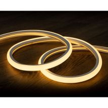 Efectoled - LED-Streifen Neon 7.5 W/m Dimmbar 220V ac 120 LED/m Halbrund 180o Warmes Weiss IP67 nach Mass Schnitt alle 100 cm 7 m