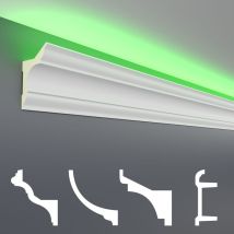 Hexim - led Stuckleisten aus pu - lichtundurchlässig, Variantenvielfalt & vorgrundiert - Sparpakete: 40 Meter, LED-4 / 80x48mm
