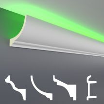 Hexim - Led Stuckleisten Aus Pu - Lichtundurchlässig, Variantenvielfalt & Vorgrundiert - Sparpakete: Led-1 / 80x70mm, Muster