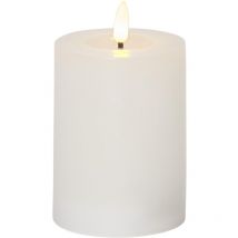 Led Stumpenkerze Flamme Flow, Wachs, Weiß, 12,5cm