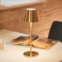 Ledkia - LED-Tischlampe 3W Tragbar aus Metall mit wiederaufladbarem usb Akku Anisa Gold