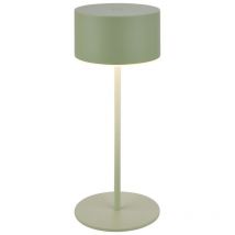 Briloner Led Tischlampe Kabellos Ø8x19cm 2,6w 150lm 2700k Warmweiß Dimmbar Salbeigrün - Tischleuchte Wohnzimmer Schlafzimmer Balkon