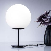 LED Tischleuchte Beistelllampe Nachttischlampe Schlafzimmerleuchte Wohnzimmerlampe, Metall Glaskugel, 11W 1055lm warmweiß, H 45 cm