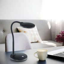 Tischleuchte led Beistelllampe Bürolampe Dimmbar Schreibtischlampe Schwarz