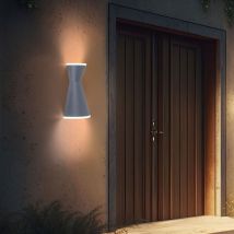 Wandleuchte Wandlampe Hauswandlampe Außenleuchte Terrasse, Up & Down IP44, Glas satiniert, 3x led 2,5W 180Lm 3000K, LxH 16x23,5 cm