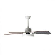 Starluna - Plafonnier Ventilateur de plafond Ventilateur d'ambiance Refroidisseur Lampe de salon, Fer Acrylique Contreplaqué blanc marron,