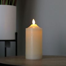 Led Wachskerze elfenbein 7,5x17,5cm Altarkerze Stumpenkerze Weihnachtskerze