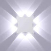 Stoex - Led Wall Light Indoor Cold White Minimalist Wall Lights White Modern Wall Sconce For Hallway Stairs Living Room Bedroom