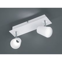 Led Wandstrahler narcos 2-flammig mit Schalter, Metall Weiß, Breite 28cm
