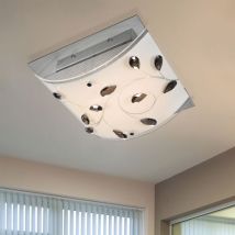 Esto - Deckenlampe Glas Kristallleuchte Wohnzimmer quadratisch Deckenleuchte Wohnzimmerlampe, Metall opal, 1x led 18W 1700 Lm warmweiß, LxBxH