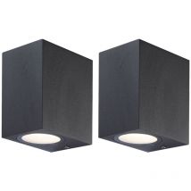 Globo Lighting - led Wandlampe für Außen Gartenleuchte Wand Wandstrahler für den Garten, alu dunkelgrau, 1x led 6 Watt 472 Lumen warmweiß, h 9,5 cm,