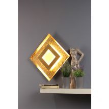Led Innenleuchte window für Wand & Decke, Blattgold Design, Quadrat 39cm
