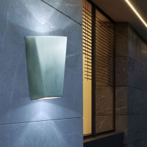 Außenwandleuchte led Wandlampe Haustürleuchte silber Fassadenlampe Gartenleuchte, Aluminium Edelstahl, 2x 3W 2x 270lm warmweiß, BxH 12x21,5 cm