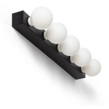 Efectoled - led Wandleuchte Badezimmer Metall 5 Strahler Aizkra Schwarz