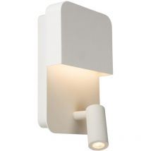 Boxer - Bettlampe / Wandleuchte - led - 3000K - Mit USB-Ladepunkt - Weiß - Lucide