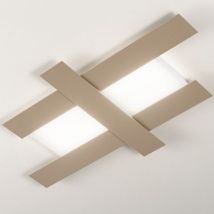 LED-Wandleuchte im modernen Design, 50 w, taubengrau – Geometrische Stahlstruktur, 3000 k warmes Licht, 2620 lm, Breite 104 cm, IP20
