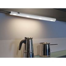 Led Unterbauleuchte aragon Silber flach mit Schalter, 230V Direktanschluss, 55cm