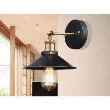 Led Wandleuchte mit schwenkbarem Metallschirm Schwarz Ø22cm