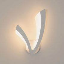 GOECO LED Wandleuchte Moderne Wandlampe Warmweiß 3000K Für Schlafzimmer, Wohnzimmer, Flur, Diele Weiß