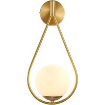 LED-Wandleuchte, modernes Industrie-Interieur, Retro, Glas, runde Kugel, Metall E27 Bronze