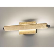 Led Wandleuchte pare schwenkbar & dimmbar - Blattgoldfarben / Schwarz, b: 40cm